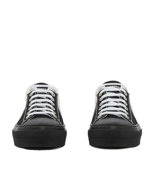 Burberry Black Canvas Low-Top Sneakers for men