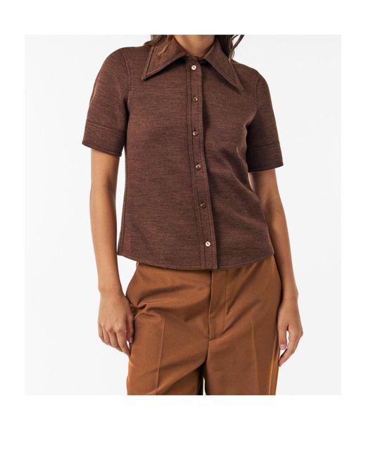 Gucci Brown Short-Sleeve Patterned Shirt
