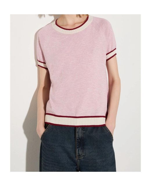 MAX&Co. Pink Short-Sleeved Knitted T-Shirt