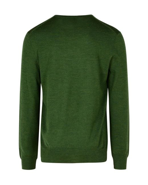 Polo Ralph Lauren Green Logo Embroidered Crewneck Jumper for men