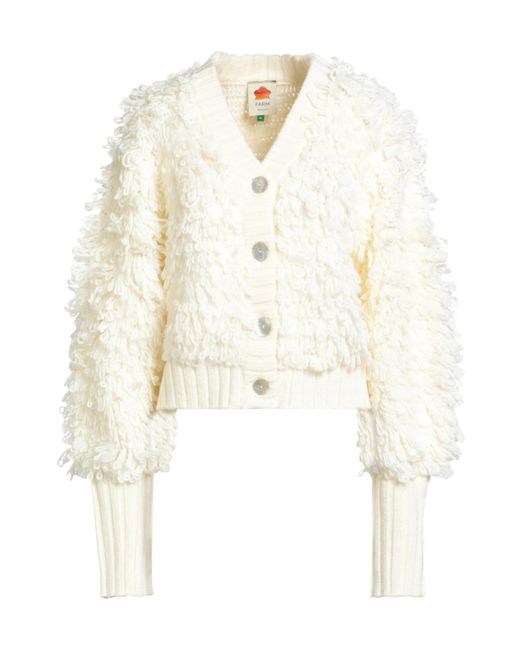 Farm Rio White Minimalist Solid Knit Cardigan
