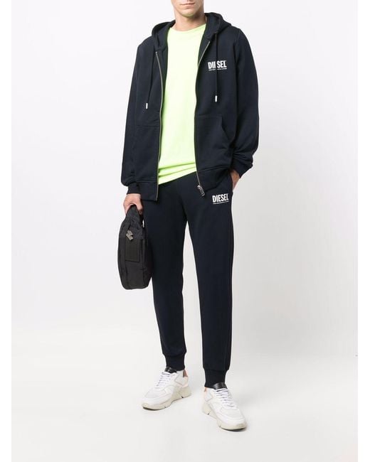 DIESEL Blue Logo Cuffed Joggers for men
