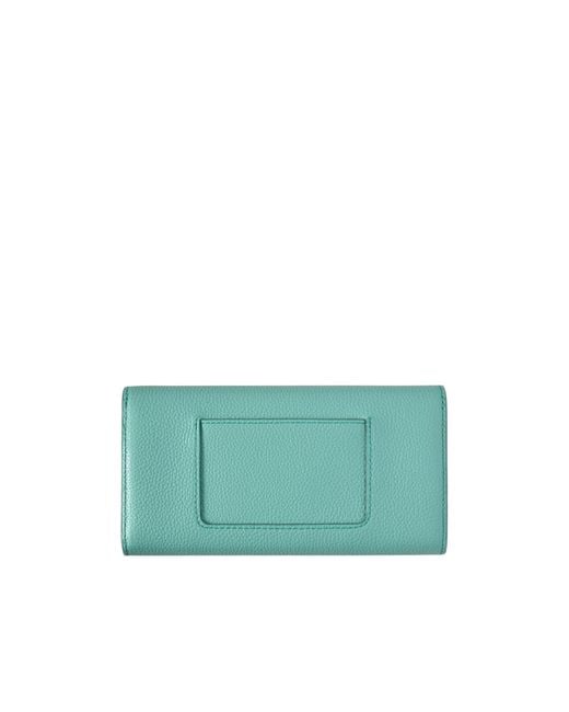 Mulberry Green Small Darley Grained Leather Wallet