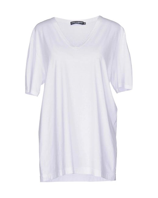 Dolce & Gabbana White Solid Color T-Shirts