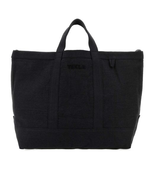 Tekla Black Canvas Beach Tote Bag