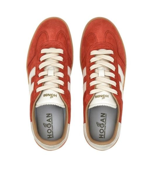 Hogan Red Cool Panelled Low-Top Sneakers