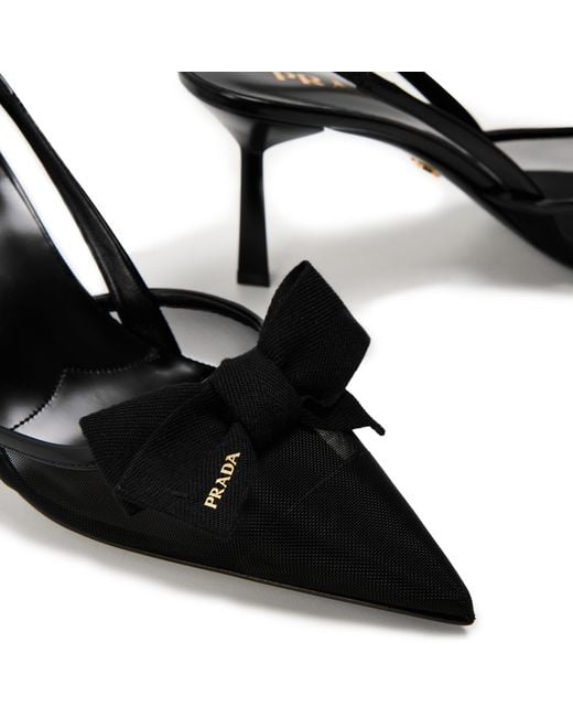 Prada Black Bow Slingbacks