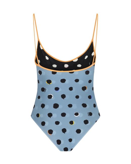 Fendi Blue Dotted Swimsuit