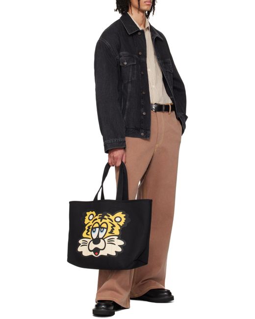 KENZO Black Verdy Market Reversible Large Tote Bag for men