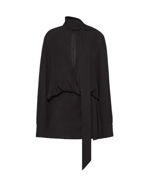 Valentino Black Scarf Detail Mini Dress