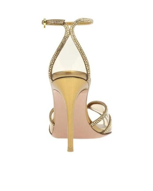 Gianvito Rossi Metallic Open-Toe High-Heeled Sandals