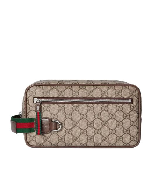 Gucci Brown Medium Gg Toiletry Case
