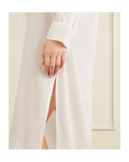 Nili Lotan White Mina Cotton-Voile Midi Dress