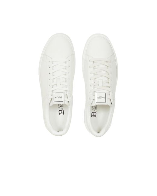 Balmain White B-Court Lace-Up Sneakers for men