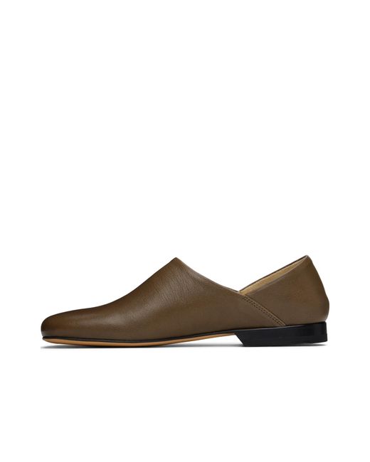 Lemaire Brown Leather Slippers
