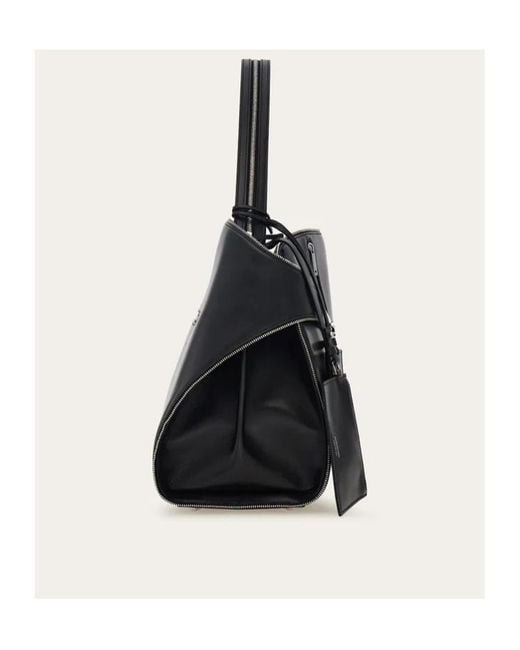 Ferragamo Black Hug Soft Shoulder Bag (L)