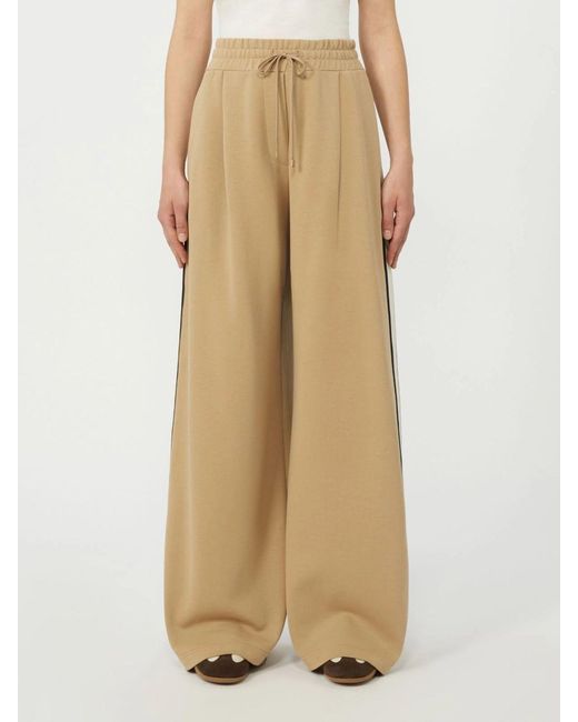 Weekend by Maxmara Natural Side-Stripe Drawstring-Waistband Trousers