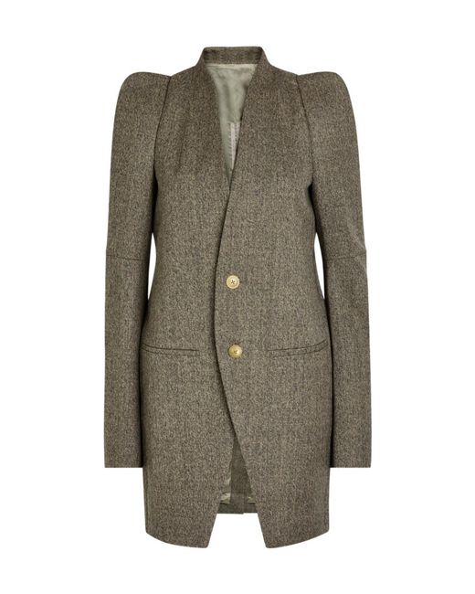 Rick Owens Green Metro Structured Wool Jacket