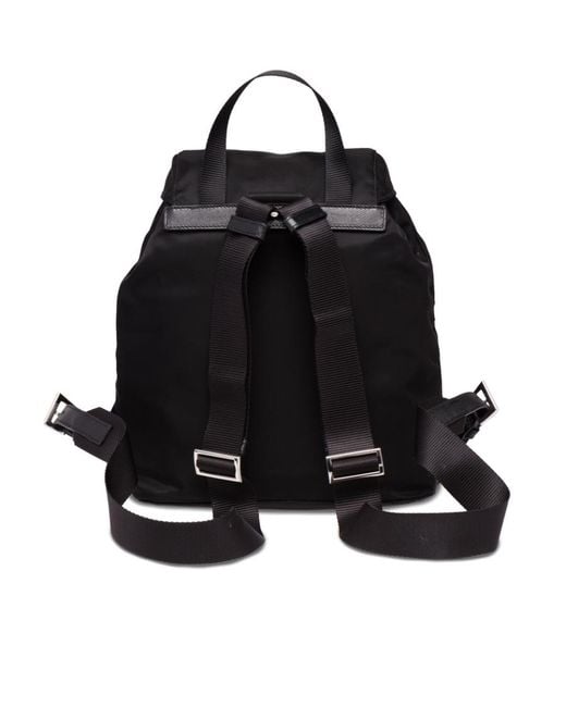 Prada Black Triangle Logo Plaque Backpack