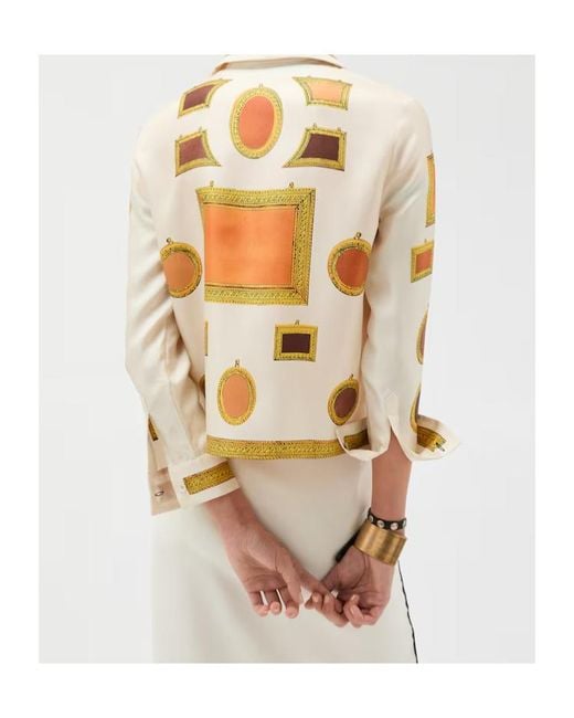 Versace Metallic Printed Silk Twill Shirt