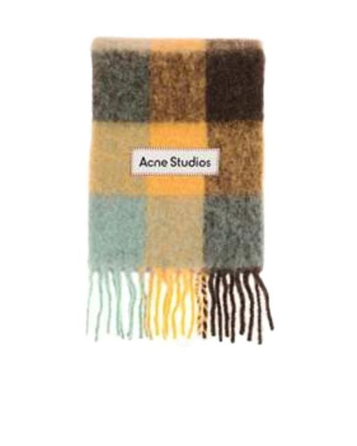Acne White Logo Scarf for men