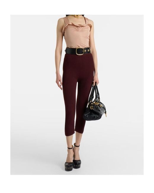 Chloé Red Elastic Waist Casual Pants