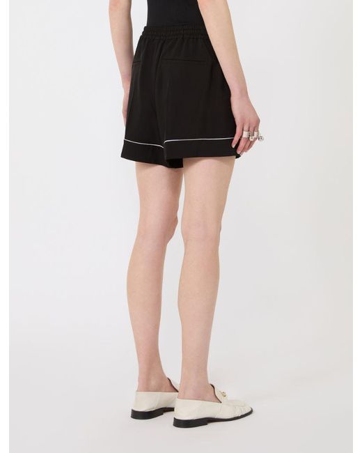 Sportmax Black Crespo Contrast Trim Drawstring Shorts