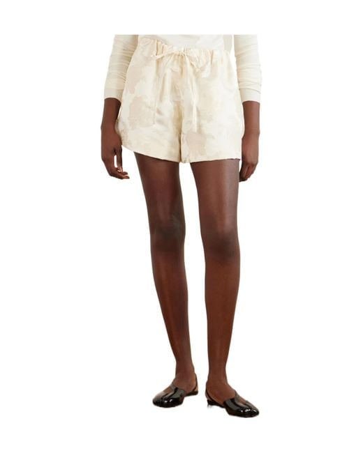 Simone Rocha White Elasticated Rose Shorts