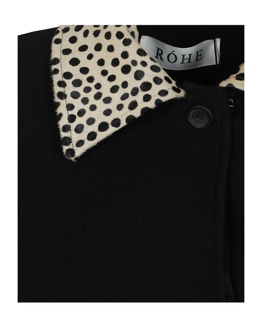 Rohe Black Button Detailed Long-Sleeved Coat