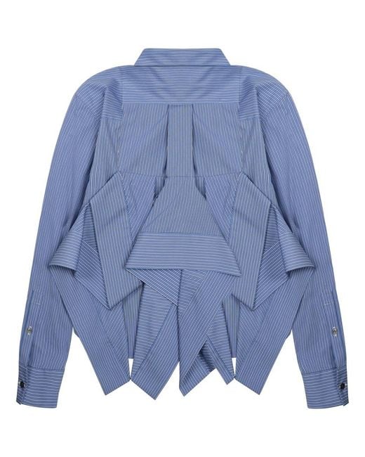 Sacai Blue Poplin Long Sleeved Shirt
