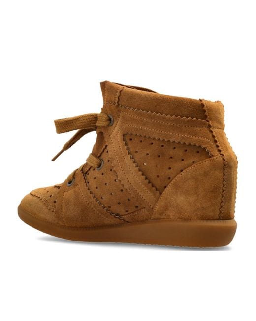 Isabel Marant Brown Bobby Lace-Up Wedge Sneakers