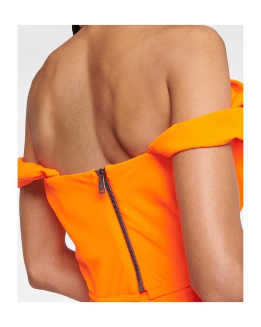 Vivienne Westwood Orange Off-The-Shoulder Crepe Bustier Top