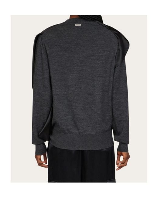 Ferragamo Black Scarf Neck Pullover