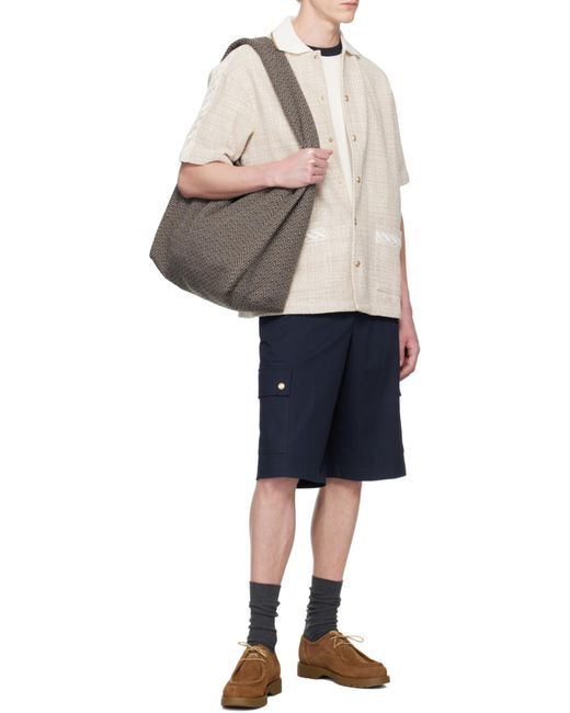 Drole de Monsieur Blue Drôle De Monsieur Le Short Workwear Chevron Shorts for men