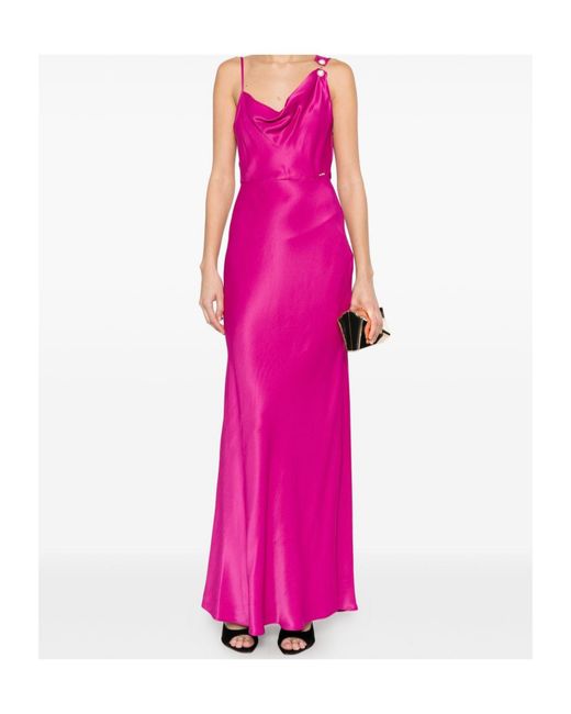 Twinset Pink Asymmetric Long Dress