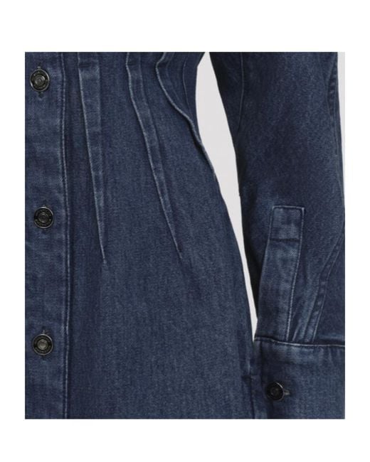 Givenchy Blue Collared Long-Sleeve Mini Denim Dress