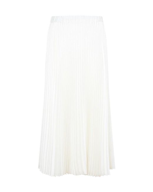 Jil Sander White Pleated Midi Skirt
