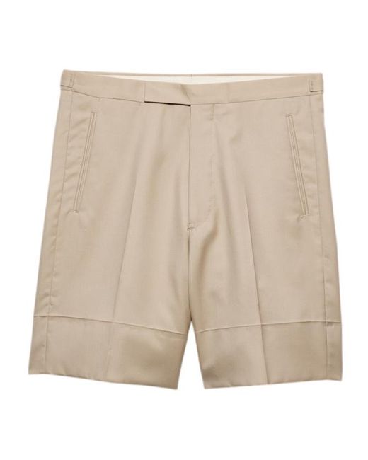 Prada Natural Triangle-Patch Shorts for men