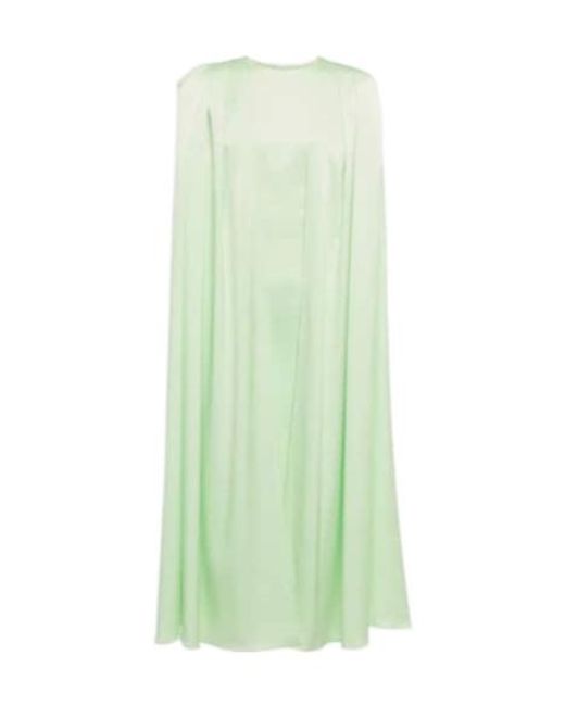 Alex Perry Green Beckett Satin Crepe Midi Dress