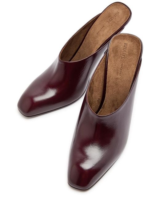 Khaite Purple Glossed Leather Mules