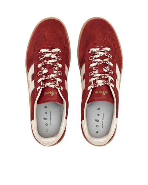 Hogan Red Cool Round Toe Sneakers