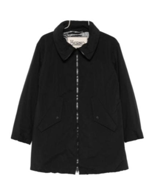 Herno Black Long-Sleeved Casual Jacket