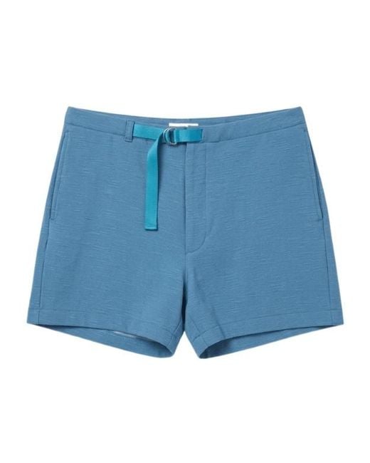 Auralee Blue Straight-Leg Shorts for men