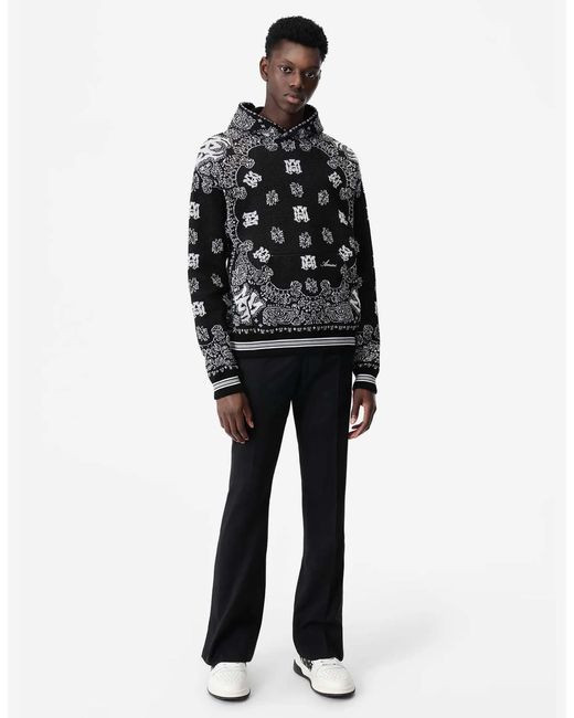 Amiri Black Bandana Hoodie for men