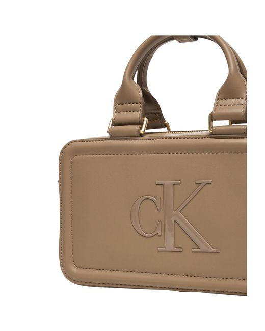 Calvin Klein Metallic Zippered Shoulder Bag