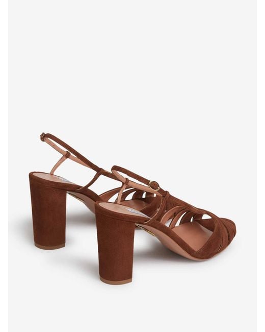 Aquazzura Brown Open-Toe High-Heeled Sandals