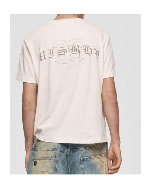 M I S B H V White Logo-Print T-Shirt for men