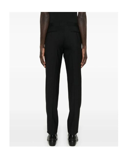 Canali Black Belt-Loop Casual Pants for men