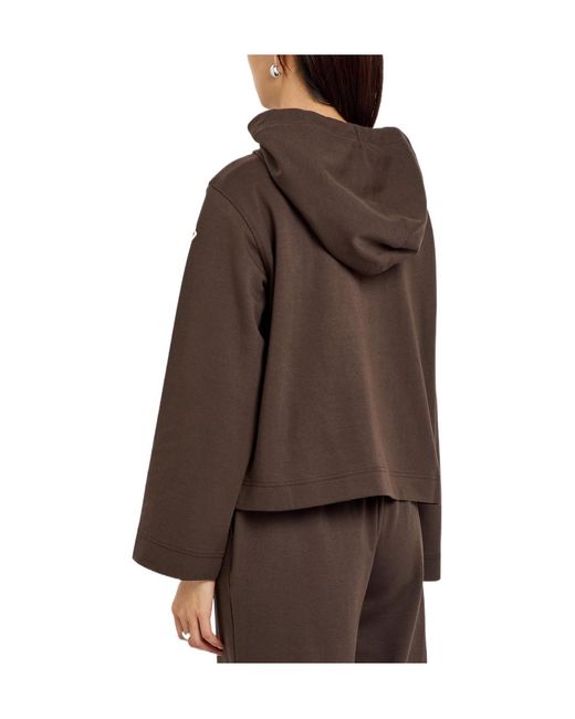 Moncler Brown Hooded Cotton-Blend Sweatshirt