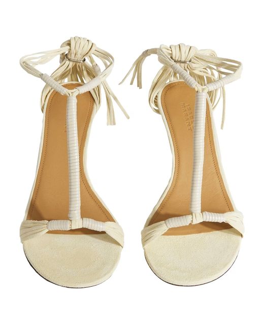 Isabel Marant Natural Suede Strap Sandals
